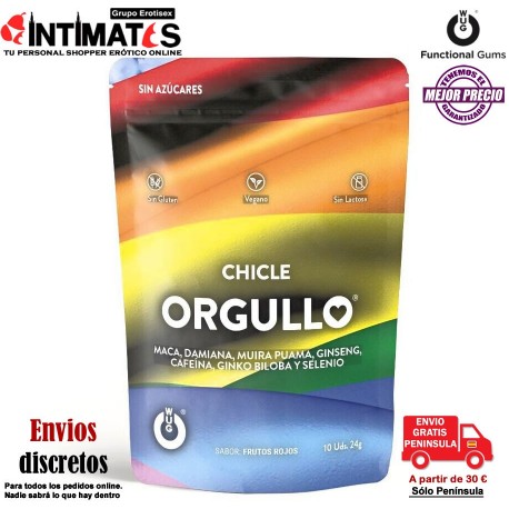 Orgullo · Mastica y disfruta · 10 chicles · WUG