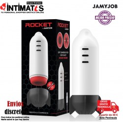 Rocket · Masturbador masculino con vibración y compresión · Jamyjob