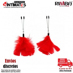 Pinzas para pezones de metal y plumas · Rimba