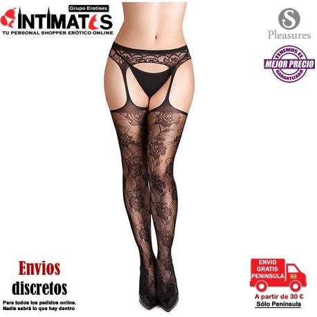 Liguero unido a unas medias · Pleasures Lingerie