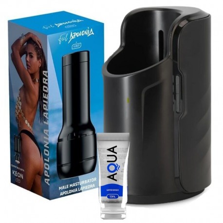 KIIROO KEON + FEEL STROKER APOLONIA LAPIEDRA + LUBRICANTE AQUA QUALITY 50 ML