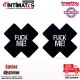 Fuck Me! · Pezoneras autoadhesivas con forma de cruz · Lovetoy