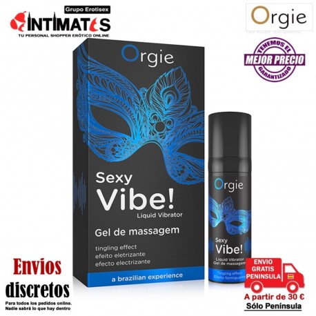Sex Vibe! High Voltaje · Vibrador liquido · Extra Strong 15ml · Orgie