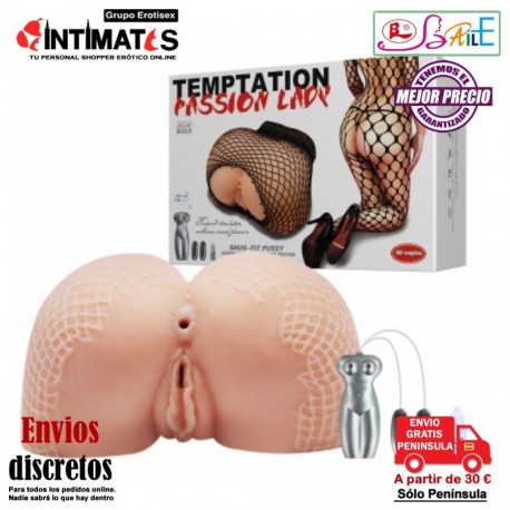 Temptation · Masturbador con 2 orificios, vibración y medias · Passion Lady