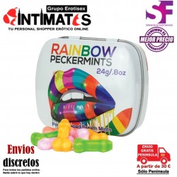 Rainbow Peckermints · Penes comestibles de  menta multicolor · Spencer & Fleetwood