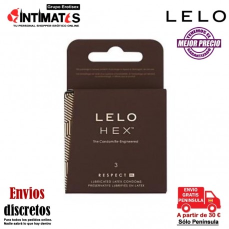 Hex™ Respect XL 3 uds. · Preservativos para hombres con estilo · Lelo