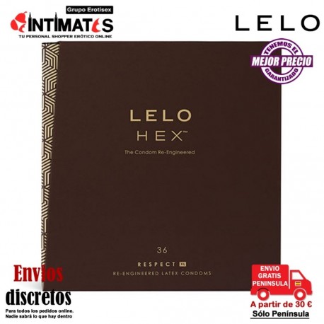 Hex™ Respect XL 36 uds. · Preservativos para hombres con estilo · Lelo