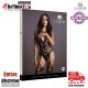 Body sexy de malla con ligueros - Negro - O/S  · Le Désir
