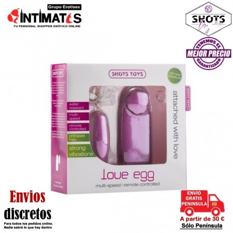 Love egg · Huevo vibrador  10 vel. · Shots Toys