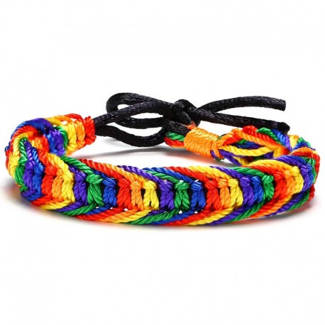 PRIDE - PULSERA TRENZADA BANDERA LGBT