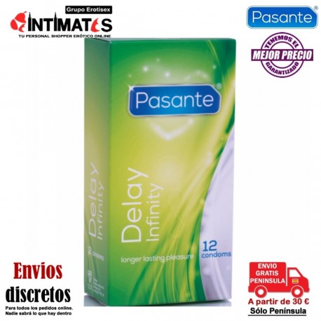 Delay Infinity · Preservativos retardantes 12u · Pasante