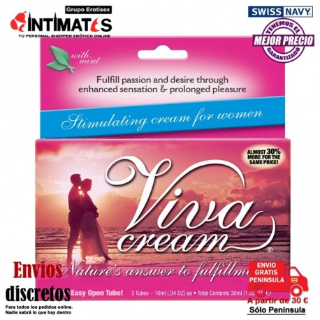 Viva Cream® 10 ml · Estimula y potencia el deseo en la mujer · Swiss Navy