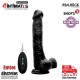 Pene realístico con vibración y escroto 270mm - Negro · RealRock