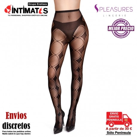 Panty de color negro con rombos · Pleasures Lingerie