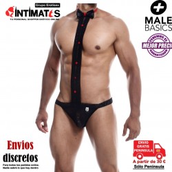 MBL56 · Tanga de encaje con pajarita · Malebasics