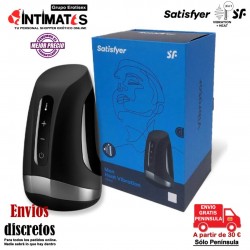 Men Heat Vibration · Estimulación del glande con vibración y calor · Satisfyer