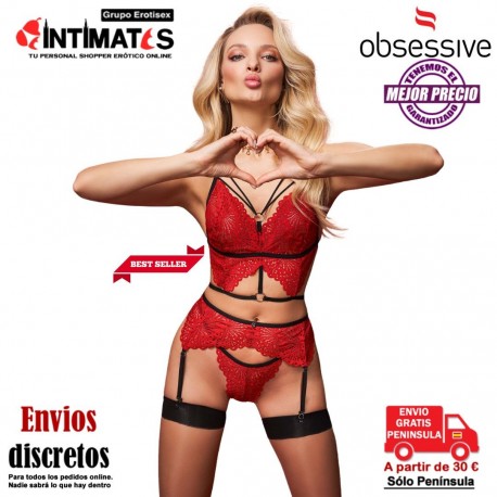 Mettia · Conjunto rojo con liguero · Obsessive