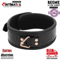 Collar de cuero vegano con forro de neopreno · Begme Black Edition