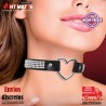 Choker · Collar de cuero vegano con corazón y pedreria · Cinderella