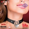 Choker · Collar de cuero vegano con corazón de candado · Cinderella
