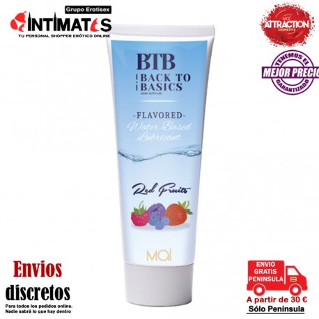 BTB Flavored · Lubricante base agua con sabor 75 ml · Mai