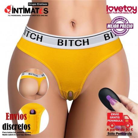 Bitch · Tanga sexy con bala recargable y control remoto · Lovetoy