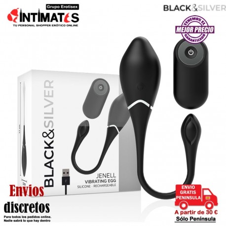 Jenell · Huevo vibrador con control remoto · Black&Silver