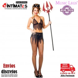Disfraz negro de diablesa sexy · Music Legs®