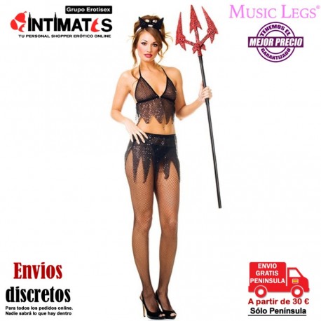 Disfraz negro de diablesa sexy · Music Legs®