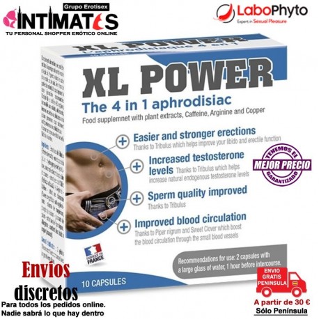 XL Power - 10 caps. · Mejora el rendimiento sexual de los hombres · LaboPhyto