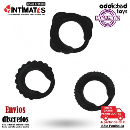 Rings set · Anillos de placer para el pene · Addicted toys