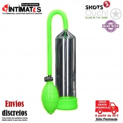 Classic Penis Pump · Bomba para el pene que brilla en la oscuridad · Ouch! Glow in the Dark