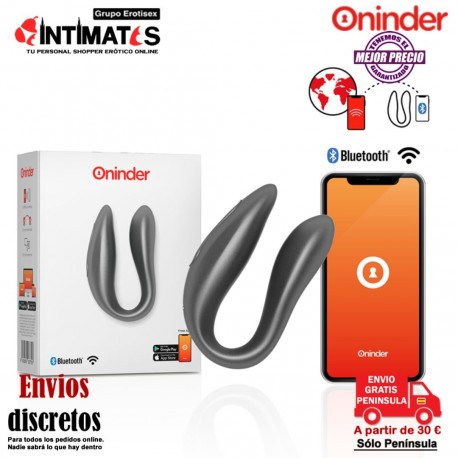 Double Pleasure · Vibrador para parejas con control remoto y App - Negro · Oninder
