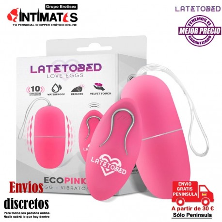EcoPink · Huevo Vibrador Control Remoto · Latetobed
