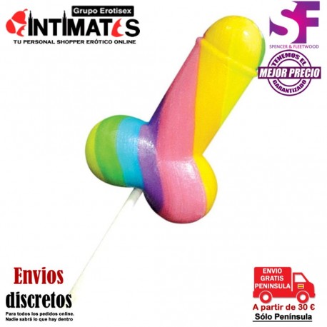 Rainbow Cock Pops · Piruletas arcoiris con forma de pene · Spencer & Fleetwood