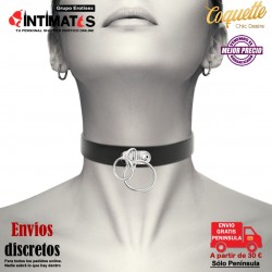 Doble anilla · Gargantilla de cuero vegano · Coquette Chic Desire
