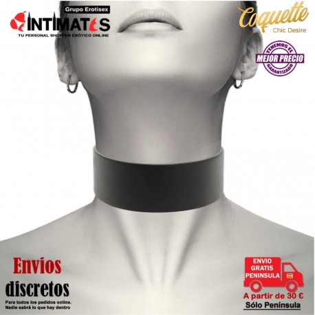 Gargantilla negra de cuero vegano · Coquette