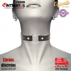 Corazón · Gargantilla de cuero vegano · Coquette