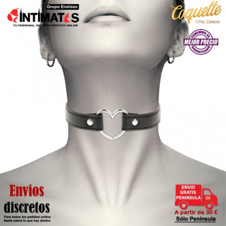 Corazón · Gargantilla de cuero vegano · Coquette
