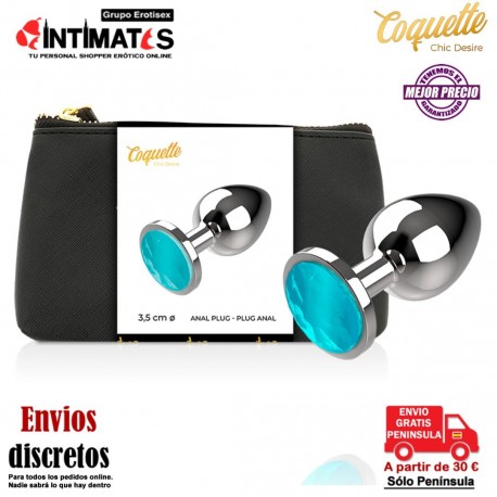 Plug anal de metal con joya en la base - M 35 mm · Coquette