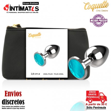 Plug anal de metal con joya en la base S - 27 mm · Coquette