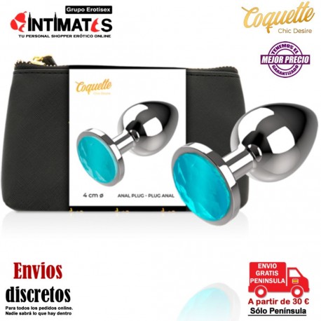Plug anal de metal con joya en la base L - 90 mm · Coquette