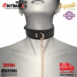 Collar de cuero vegano con cadena · Coquette Fantasy
