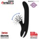 Bunny Storm · Vibrador con estimulador de clítoris y rotación · Black&Silver