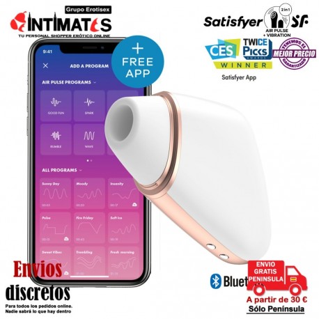 Love Triangle Connect App · Air Pulse Stimulator + Vibration · Satisfyer