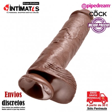 Consolador realista con testículos 280mm - Marrón · King Cock