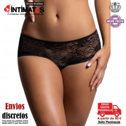 Braguita negra de encaje con abertura trasera · Queen Lingerie
