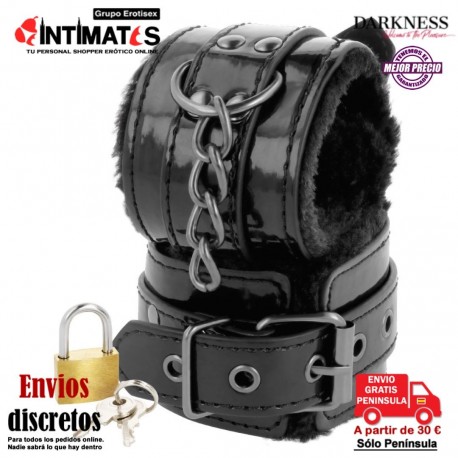Black Hand Cuffs · Esposas ajustables para muñecas con candado · Darkness