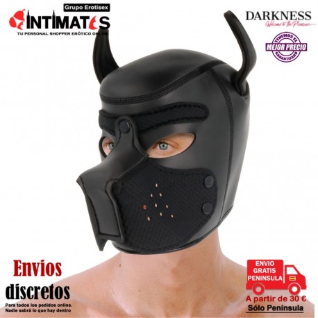 Neoprene Puppy Hood · Máscara perro con hocico extraíble · Darkness