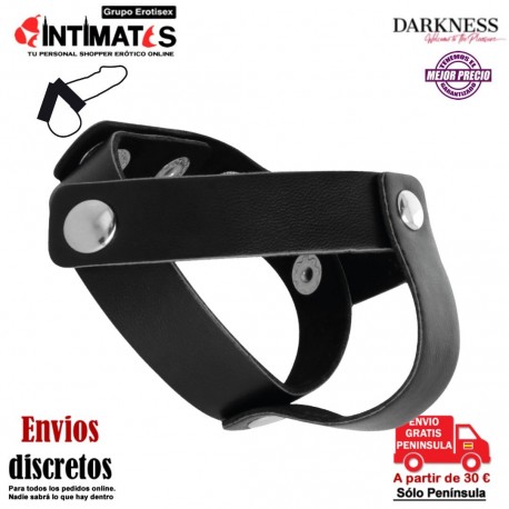 Cock Harness · Anilla de piel para el pene y testículos · Darkness